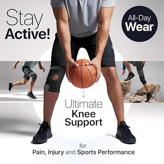 Knee Brace for Women and Men – Knee Compression Sleeve for Meniscus Tear, ACL, Arthritis Pain Relief, Patella Pad & Side Stabilizers – Please Check How To Size Video (Gray, X-Large)