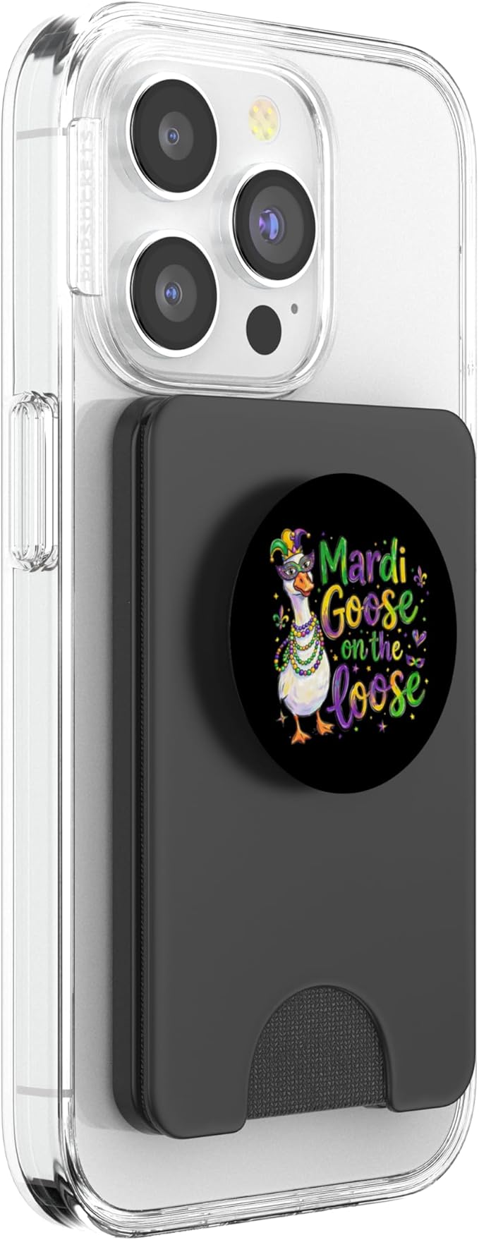 Funny Mardi Gras Goose on The Loose Fat Tuesday Party PopSockets PopWallet for MagSafe
