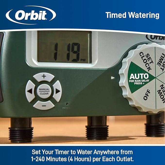 2-Pack Orbit 56082 3-Outlet Programmable Digital Hose Watering Timer