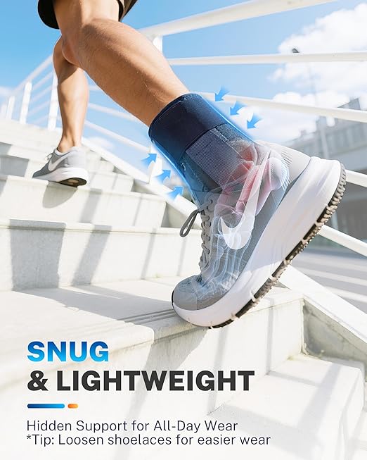 Ankle Brace for Men Women with Quick Lace Up, Adjustable Figure 8 Compression Support for Achilles Tendonitis, Ankle Sprain & Swelling Relief for Volleyball, Running & Daily Wear, L
