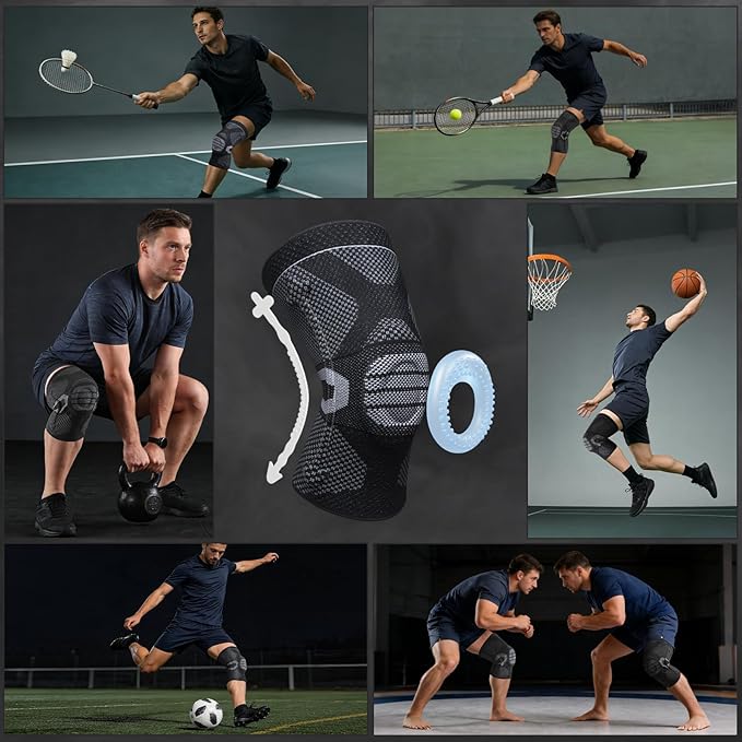 NEENCA Professional Knee Brace for Pain Relief, Medical Knee Compression Sleeve, Knee Support with Horizontal Knit Tech for Meniscus Tear, ACL, Arthritis, Joint Pain, Runner, Workout
