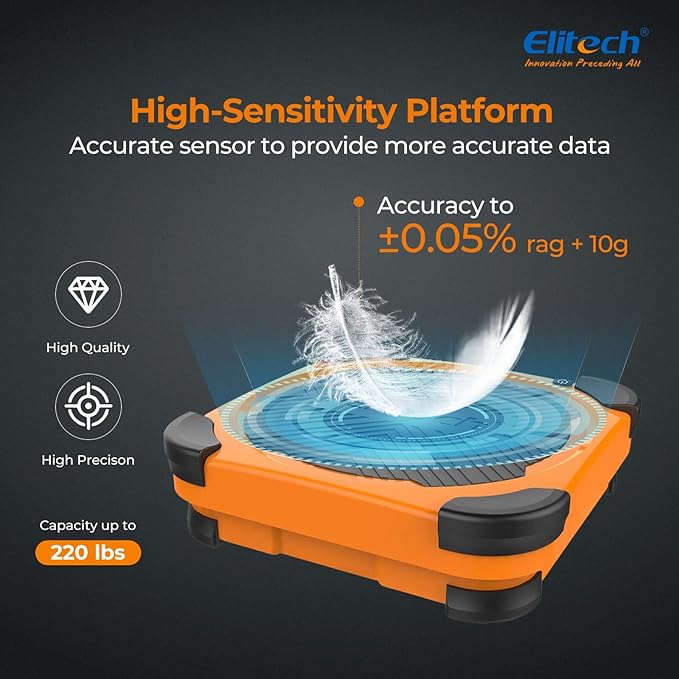 Elitech LMC-210 Refrigerant Freon Charging Scale 220lbs for HVAC with Wireless Remote Control