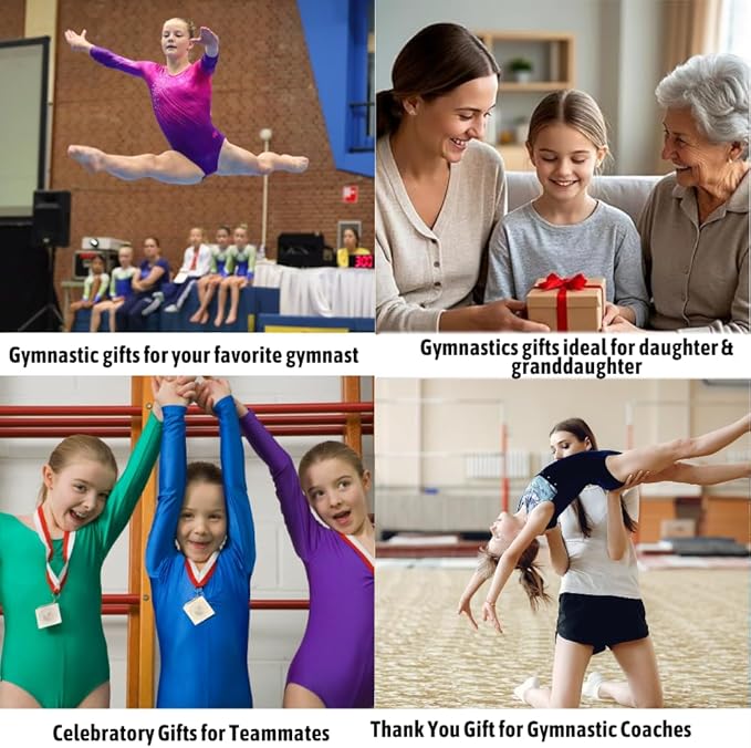 Gymnastics Jewelry Set – Girls' Gymnastics Necklace & Charm Earrings – Elegant Silver-Tone Gymnastics Gift for Girls and Teams