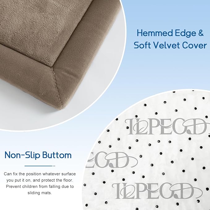 Baby Play Mat for Floor Nursery Rug Muscle Mat Area Rug Playroom Rug 79"x118" Playpen Mat Memory Foam 1.3" Thick Crawling Mat for Babies,Toddlers, Infants, Kids,Camel