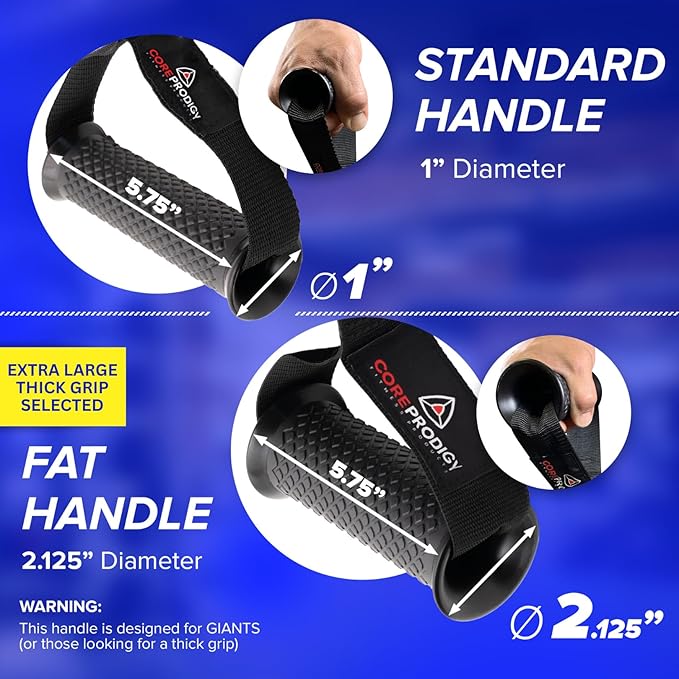 Core Prodigy Heavy Duty Exercise Handles - Grip Attachments for Cable Machine Pulleys, Gym Equipment, Resistance Bands, and Weight Lifting