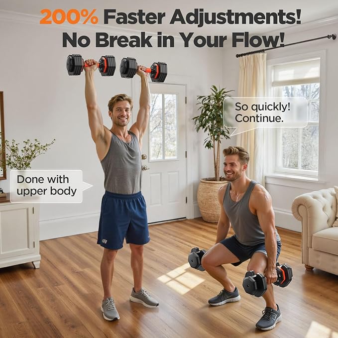 2026 Updated Adjustable Dumbbell Set of 2, 110lbs/50lbs Weights Dumbbell Set with Storage Box, 25lbs/55lbs Adjustable Weights with Anti-slip Silicone Grip, Weight Set For Home Gym Suit both Men and Women