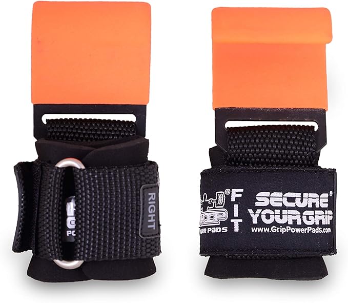 Weight Lifting Rod Hooks Heavy Duty Wrist Wraps Power Weight Lifting Training Gym Grips Straps Set of 2