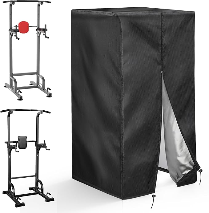 Pull Up Station Cover, Dustproof-Cover for Pull Up Station/Dip Bar Station for Outdoor, Pull Up Rack Machine Protect Home Gym Strength Training Dip Stands Cover
