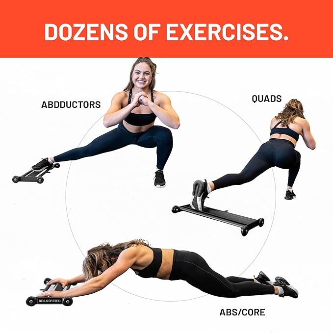 Glute Ham Glider [Bells of Steel] Home Gym Multi-Function Ab Glute Machine, Heavy Duty Ab Glider Machine for Hamstring Curl, Abdominal and Leg Workouts