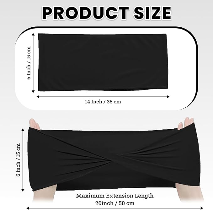VDS Pack of 10 PCS | Black | Spandex Chair Sashes Bows Without Buckle | Stretch Elastic Banquet Universal Folding Chair Band Tie with for Wedding Party Conference Celebration Event Decoration