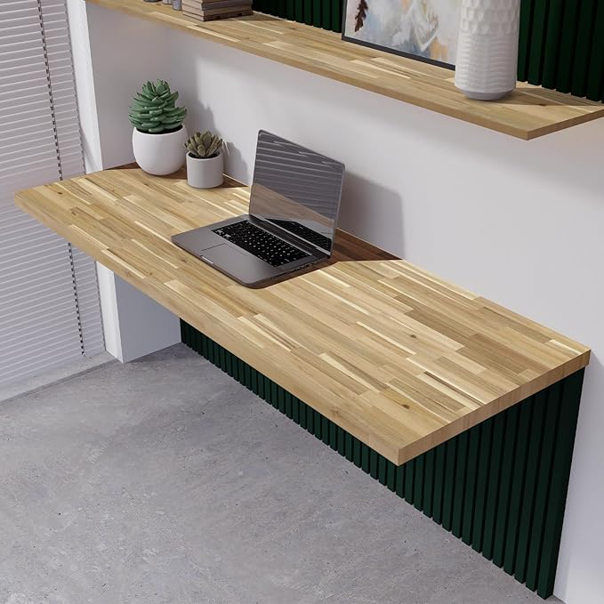 Howizz Acacia Butcher Block Countertop 60 x 30 x 1.5 Inches, Unfinished Solid Wood Table Top for DIY Desk Top, Workbench Top, Kitchen Countertop