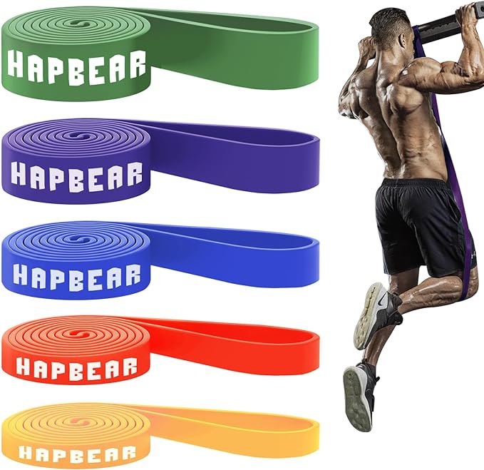 HAPBEAR Pull Up Assistance Bands - Pull Up Bands - Resistance Bands - Exercise Bands Resistance Bands Set of 5 - Workout Bands for Working Out, Stretching, Muscle Training