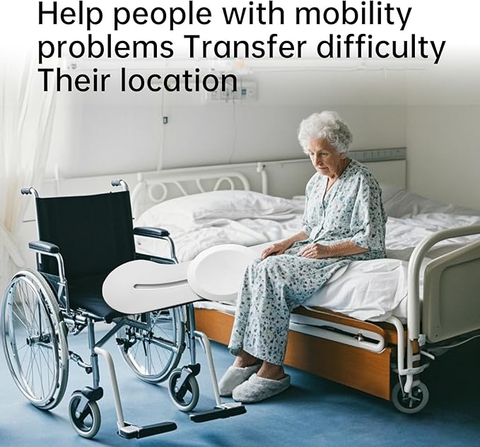 Mobility Transfer Board with Sliding Disk, FSA Eligible, Patient Transfer System for Wheelchair Users, No-Lift Design