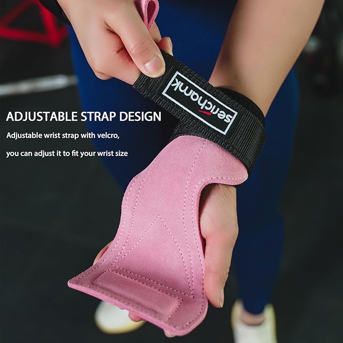 Wrist Straps for Weightlifting with Wrist Wraps,Leather Weight Lifting Wrist Wraps Grip Assistance Deadlift Straps Workout Gym Straps for Men and Women