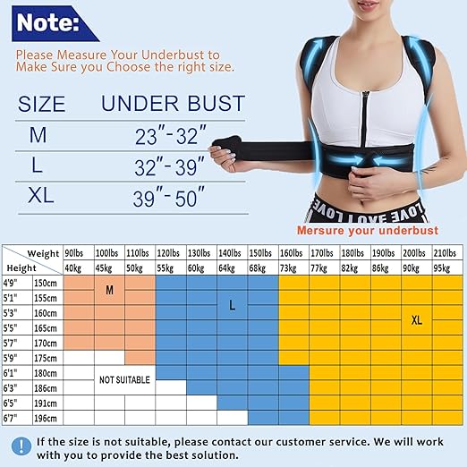 Mercase Professional Posture Corrector for Women and Men - Back Brace to Stop Slouching, Adjustable Full Back Support, Improve Spine Alignment & Stand Taller, Large(32-39 in)