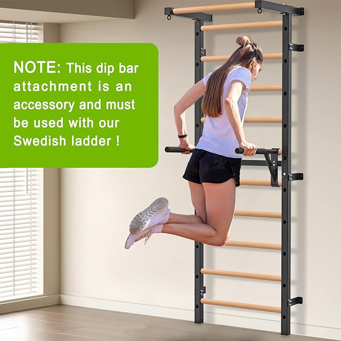 Swedish Stall Bars 2"x2" with 1" Holes, Wall Mounted Wood Gym Ladder for Suspension Training, Home Gym, Calisthenics, Physical Therapy, School & Clinic