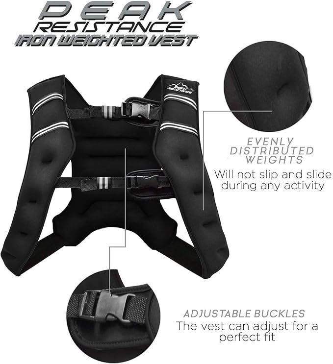 "Aduro Sport Weighted Vest Workout Equipment, 4lbs/6lbs/12lbs/20lbs/25lbs/30lbs Body Weight Vest for Men, Women, Kids"