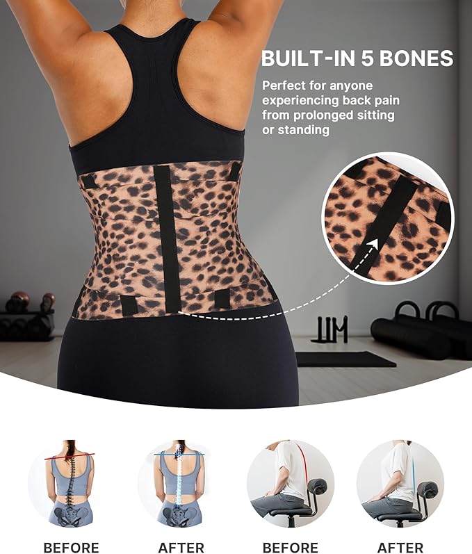 SHAPELLX Waist Trainer for Women Waist Cincher Corset Shapewear Body Shaper Tummy Control Stomach Belt Postpartum Band