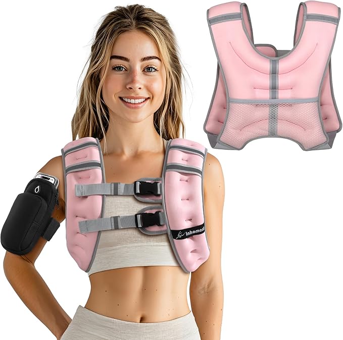 Weighted Vest Weight Vest for Men Women Kids Weights Included with Reflective Stripe, Body Weight Vests Adjustable for Running, Workout, Jogging, Walking