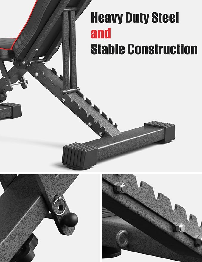 Multi-Function 6 in 1 Weight Bench Set - Leg Press, Preacher Curl Rack, Adjustable Workout Bench & Squat Rack for Full Body Exercise, Fitness Strength Training for Home Gym