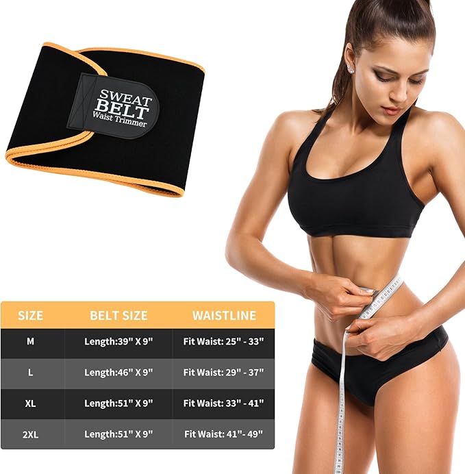 kissleaf Sweat Waist Trainer for Women and Men, ComfUSXY-YD21-Mortable Waist Cincher Sweat Belt