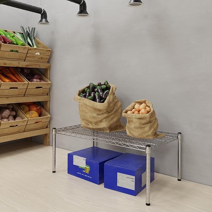 21''W x 36''L x 14''H Chrome Plated Wire Dunnage Rack | Off The Floor Storage