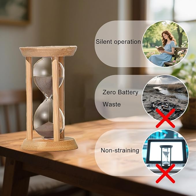 Sand Timer,15 Minute Wood Hourglass,for Game Sandglass,Mini Sand Watch,Reloj de Arena 15 Minuto for Cooking Timer, Baking,Gift Home Decoration