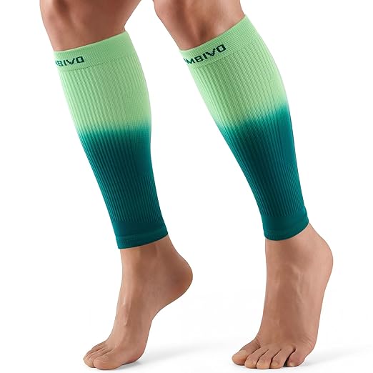 CAMBIVO Calf Compression Sleeve for Men & Women – Dip-Dyed Gradient Footless Compression Socks for Shin Splint Pain Relief & Varicose Veins – Leg Support for Running, Workouts, and Recovery
