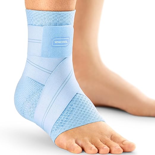 3D Knit Ankle Brace For Women&Men, 7-Zone Dynamic Compression Sleeve w/Flex Strap,Foot Support For Sports, Sprained Ankle, Achilles Tendonitis, Plantar Fasciitis Relief(Pack of1) XL,Blue