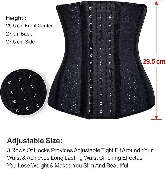 YIANNA Women's Underbust Latex Sport Girdle Waist Trainer Corsets Hourglass Body Shaper