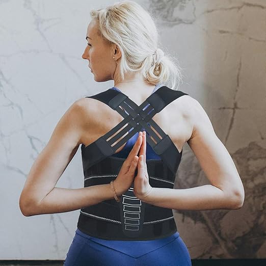 Instant Posture Corrector for Women & Men, Back Brace for Neck Shoulder Upper Back Pain Relief, Adjustable Posture Correcter for Hunchback Slouching, Invisible Under Clothes, Lightweight Comfort (Medium)