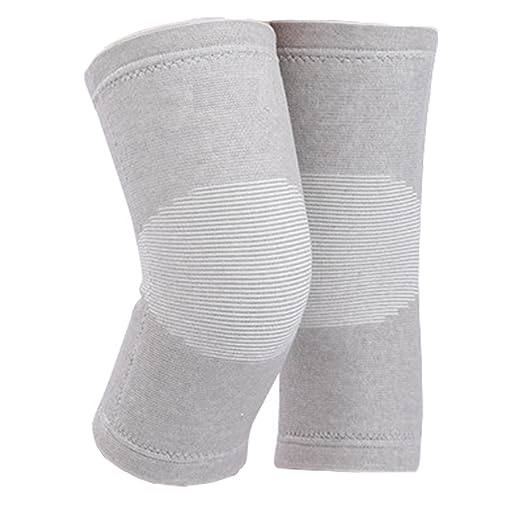 Bamboo Charcoal Knee Sleeve - Bamboo Compression Knee Sleeve for Men and Women - Elastic Warm Knee Brace for Arthritis(Gray, Large)