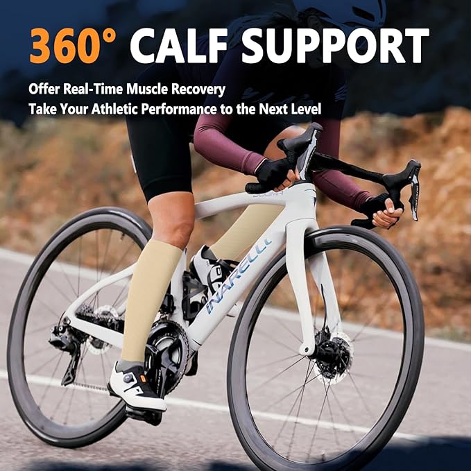 CTHH 3 Pairs Calf Compression Sleeves for Men & Women – Footless Compression Socks Leg Sleeve Support for Shin Splints