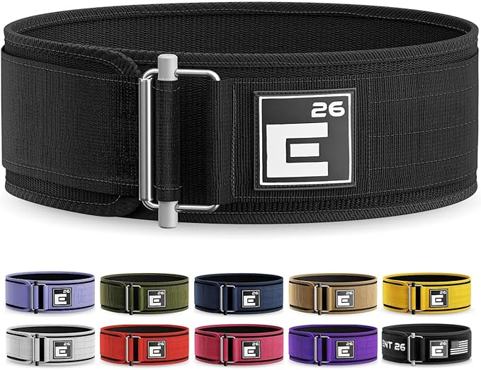 Element 26 Self-Locking Weight Lifting Belt - Premium Weightlifting Belt for Serious Functional Fitness and Olympic Lifting Athletes - Lifting Support for Men and Women - Deadlift Training Belt