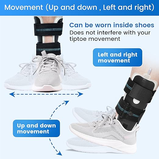Velpeau Air Gel Foam Ankle Stabilizer Support Brace for Sprained Ankle, Ligament Injury, Tendonitis, Adjustable Rigid Stirrup Ankle Splint for Women and Men (Inflatable Version, Large, Right Foot)