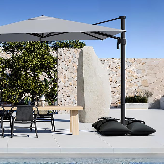 Sand Bags for Weight, 4-Pack 50LBS Heavy-Duty Fillable Sandbags for Weight to Hold Down Umbrella Base, Patio & Cantilever Umbrella Stands, Outdoor Furniture(Without Sand)(4, Medium)