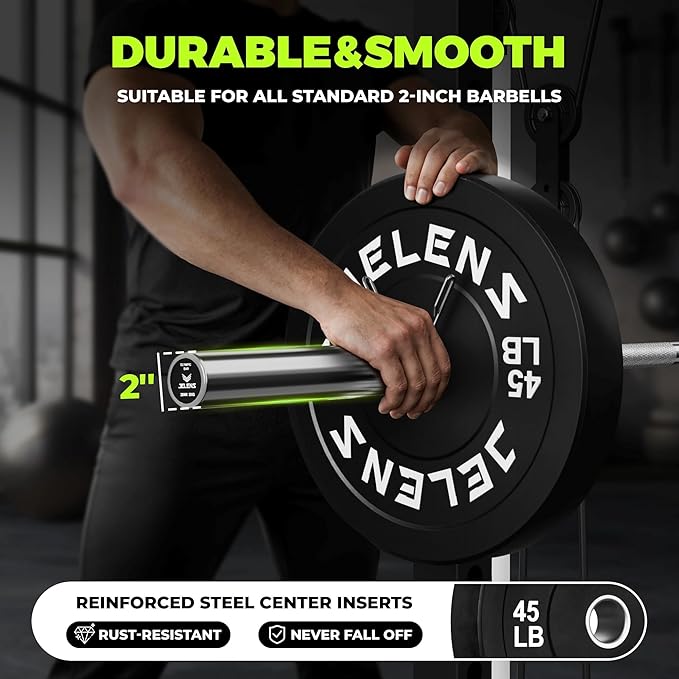 7FT Bar Olympic Barbell, 1000lb Capacity Weight Bar for Strength Training, 2 Inch Strength Training Bar With Knurled Grip for Squats, Deadlifts, Presses, Rows, Curls