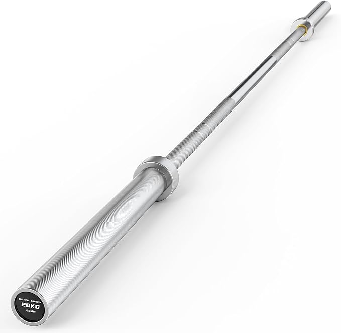 Olympic Barbell, 45lb 2-inch Weight Bar for Bench Press, 7ft Olympic Power Bar, 1000 lb/1500 lb High-Capacity, Hard Chrome, Knurled Grip, Strength Training Deadlift Weightlifting Squat
