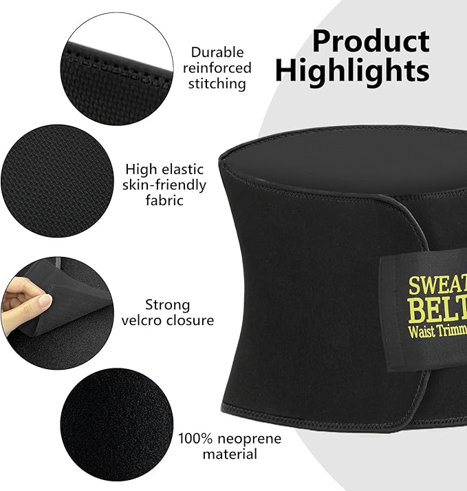 AMZBOSS Waist Trainer for Women Lower Belly Fat, Waist Sweat Band for Women, Belly Band Sweat Belt, Stomach Wrap, Body Shaper
