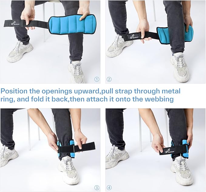 Sportneer Adjustable Ankle/Wrist Weights for Men Women Kids, Weighted Leg & Cuff Strength Training for Yoga Walking Running Aerobics Gym Fitness Physical Therapy