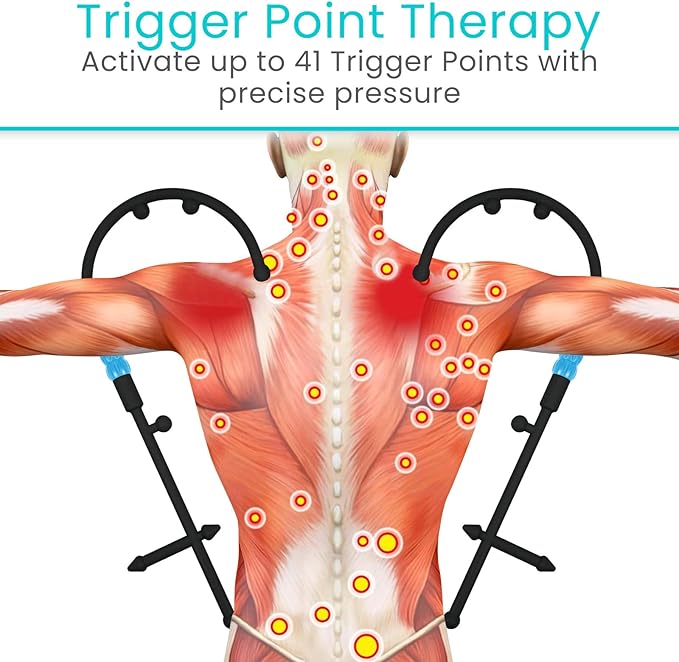 Vive Massage Cane with Roller - Interchangeable Heads - Trigger Point Tool - Neck, Back, Shoulder, Muscles Massager Handheld - Manual Self Massager - Muscle Knot Remover - Deep Tissue Pain Relief