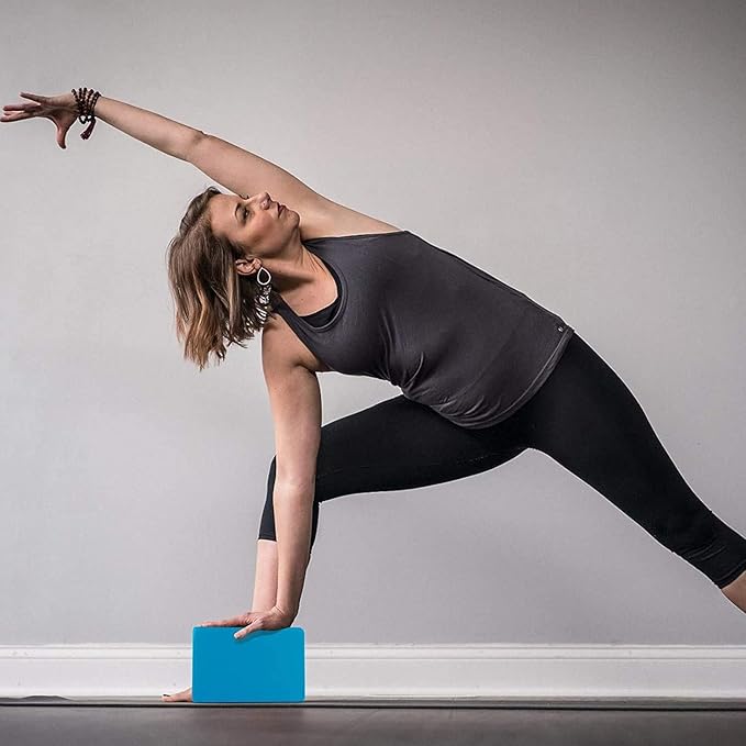 Yoga Blocks 9x6x3, 2 Pack High Density Yoga Brick Foam Blocks to Improve Strength, Flexibility and Balance, Light Weight and Non-Slip Surface, Pilates and Meditation (Gemstone Blue)