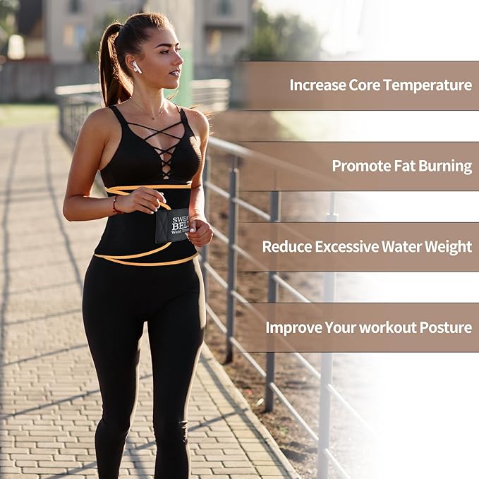kissleaf Sweat Waist Trainer for Women and Men, ComfUSXY-YD21-Mortable Waist Cincher Sweat Belt