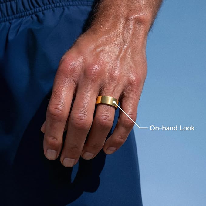 QALO QRNT Slim Smart Ring – Snug Fit – Size Up – Water-Resistant Titanium Fitness Tracker, Tracking for Sleep, Steps, HRV, Women’s Health, No Subscription Fee, iOS & Android Compatible (Gold, 11)