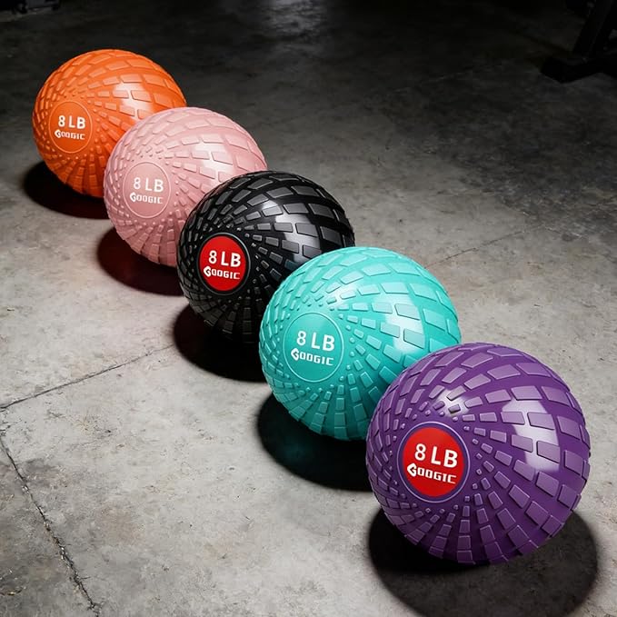 Slam Ball 8 lbs Medicine Ball Weighted Balls for Exercise and Workout, Strength, Cardio, Cross-Training and Core Workouts