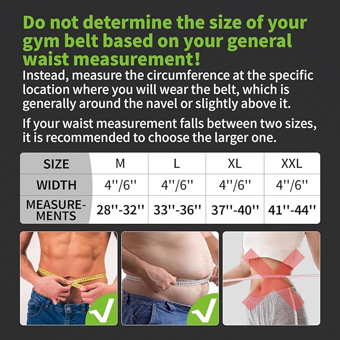 Leather Weight Lifting Belt, 4”& 6”Padded Lumbar Back Support, 10 Adjustable Holes, Gym Weight Belt Ideal for Deadlift, Powerlifting, Bodybuilding and Squat