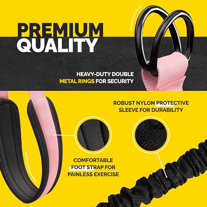 Pull Up Assistance Bands - 4 Heavy Duty Pull Up Bands with Adjustable Strap and Foot Rest - Stackable Pull Up Assist Band Set for Pull Up Bar - Resistance Bands for Pull Ups Chin Ups Strength Training