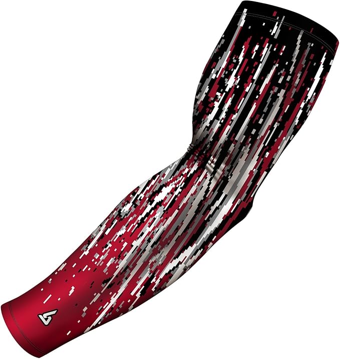 B-Driven Sports Pro Fit Compression Arm Sleeve for Men Women & Youth, Basketball Baseball Football, Single Digital Designs