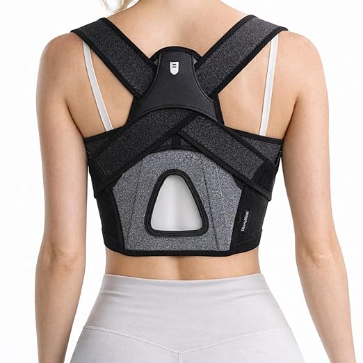 Posture Corrector for Women, Adjustable Upper-Back Brace for Shoulder & Upper-Back Pain Relief - Aesthetically Designed & Breathable Back Straightener, Helps Improve Rounded Shoulders, Slouching & Poor Posture, Discreet Under Clothes