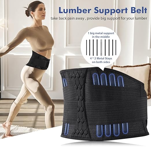 Lumbar Support Belt Lower Back Brace for Lifting, Herniated Disc, Sciatica, Pain Relief,Breathable Lumbar Brace for Men & Women